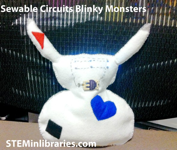 Sewable Circuits Blinky Monsters