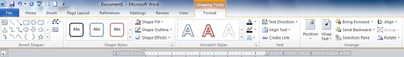 Drawing Tools Format Menu